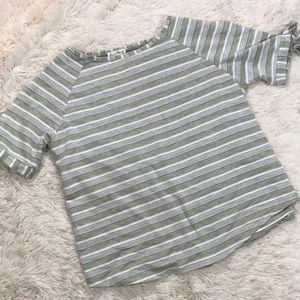 Jane and Delancey Green & White Striped Shirt